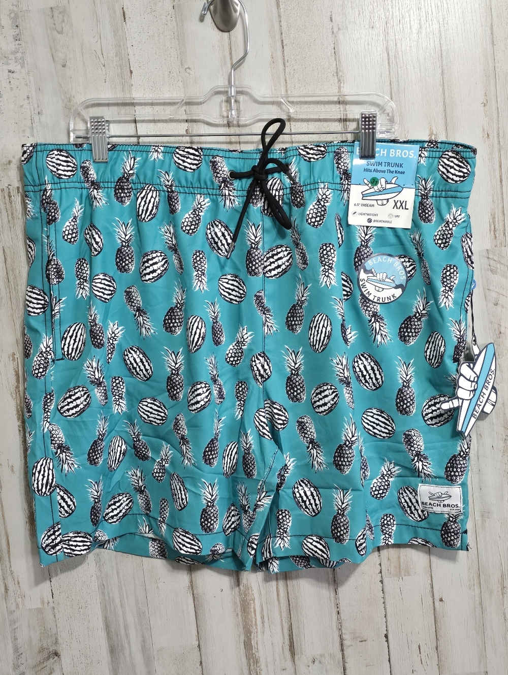 Beach Bros Aqua Teal Fruit X-ray Swim Trunks Board Shorts Size 2XL